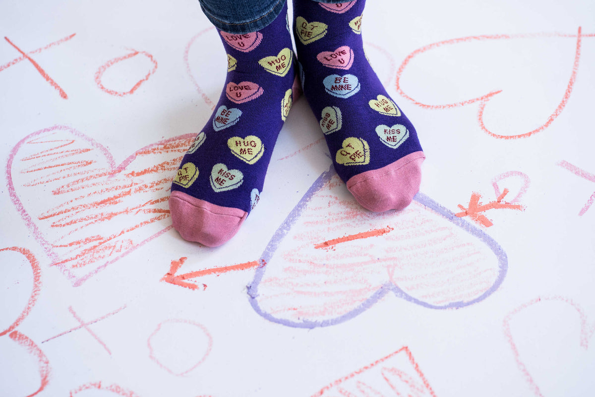 Women's Valentine's Day Candy Heart Socks