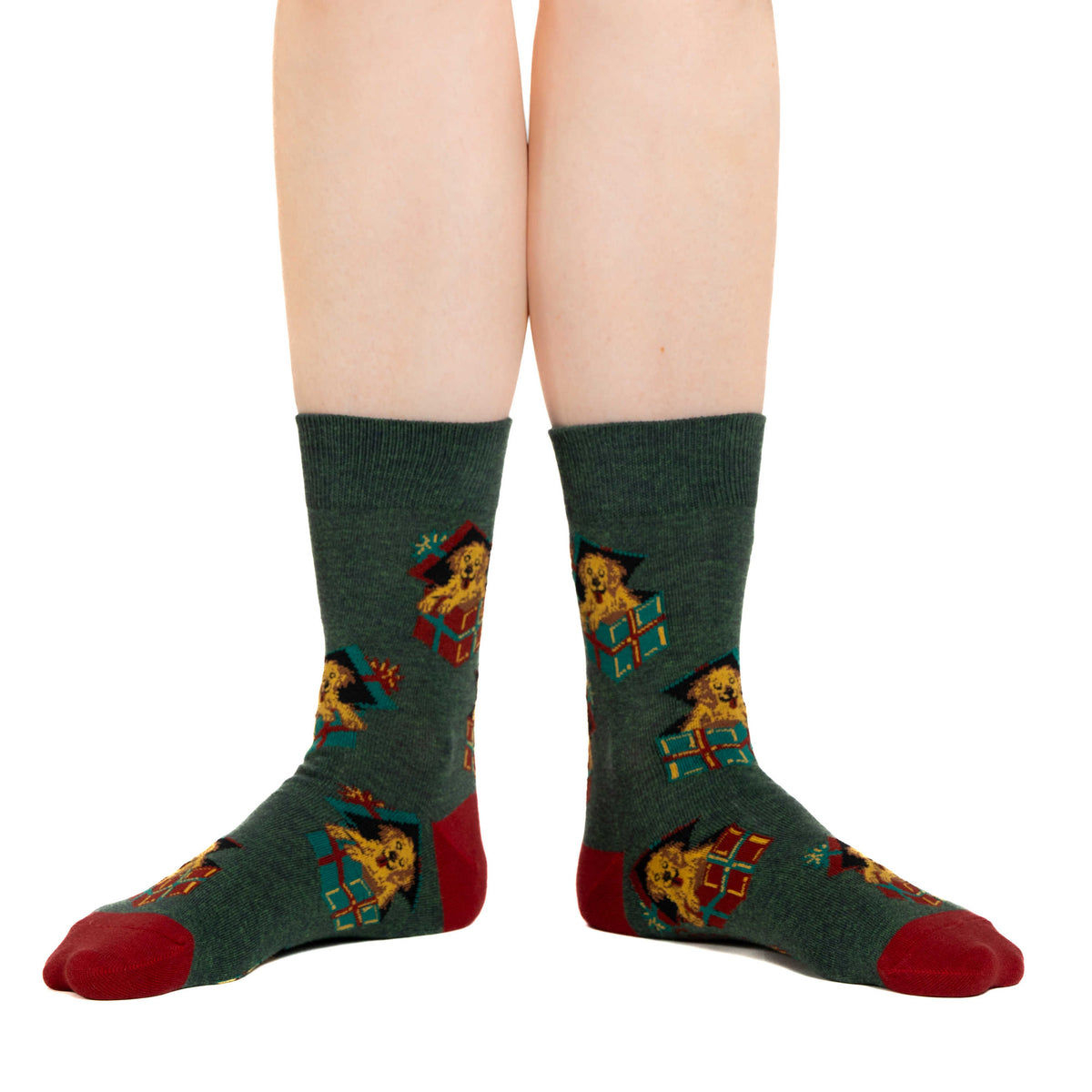 Women's Christmas Puppy Presents Socks