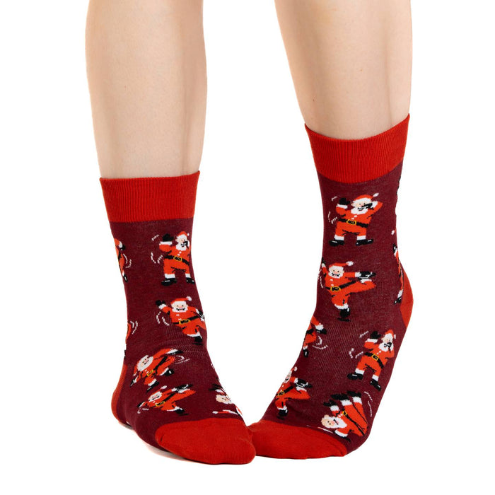 Women's Dancing Santa Christmas Socks