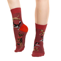 Women's Dogs Catching Frisbees Socks