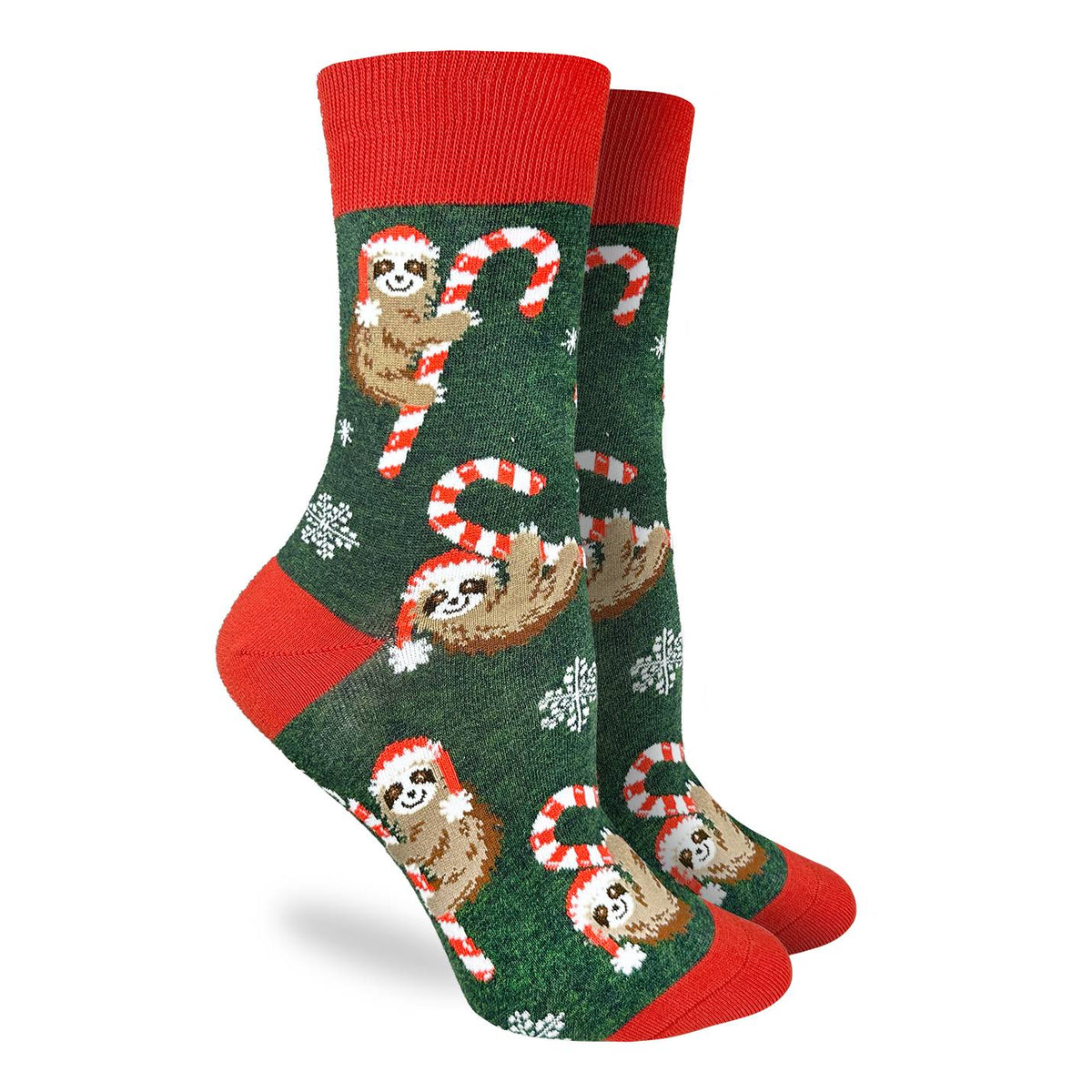 Women's Candy Cane Christmas Sloths Socks