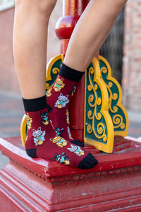 Women's Lucky Waving Cat Socks