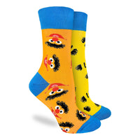 Women's Sesame Street, Bert and Ernie Mismatched Heads Socks