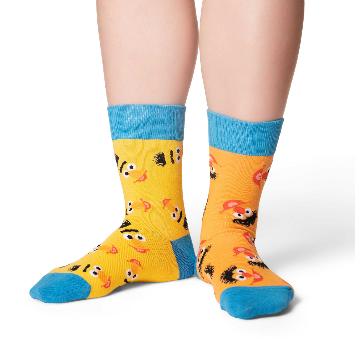 Women's Sesame Street, Bert and Ernie Mismatched Heads Socks