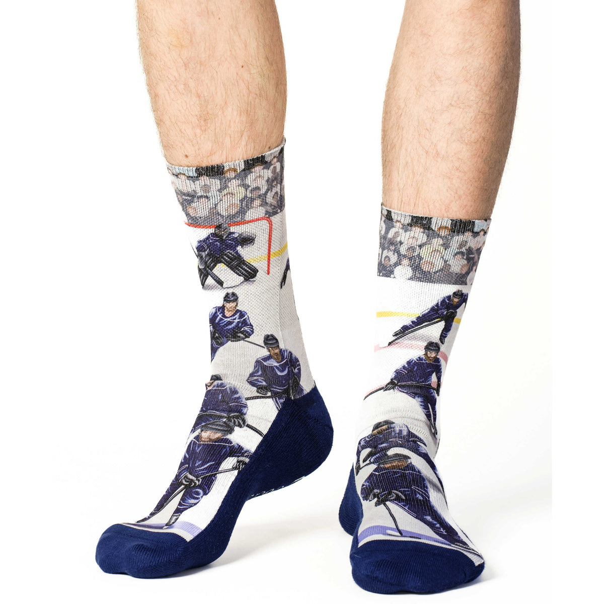 Men's Ice Hockey Players, Blue Socks