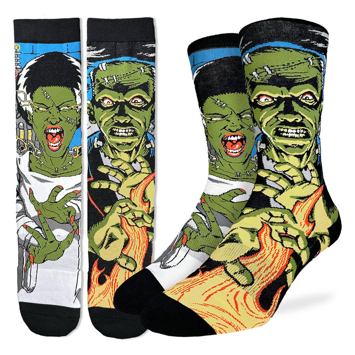 Men's Evil Frankenstein and Bride Socks