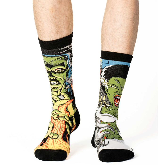 Men's Evil Frankenstein and Bride Socks
