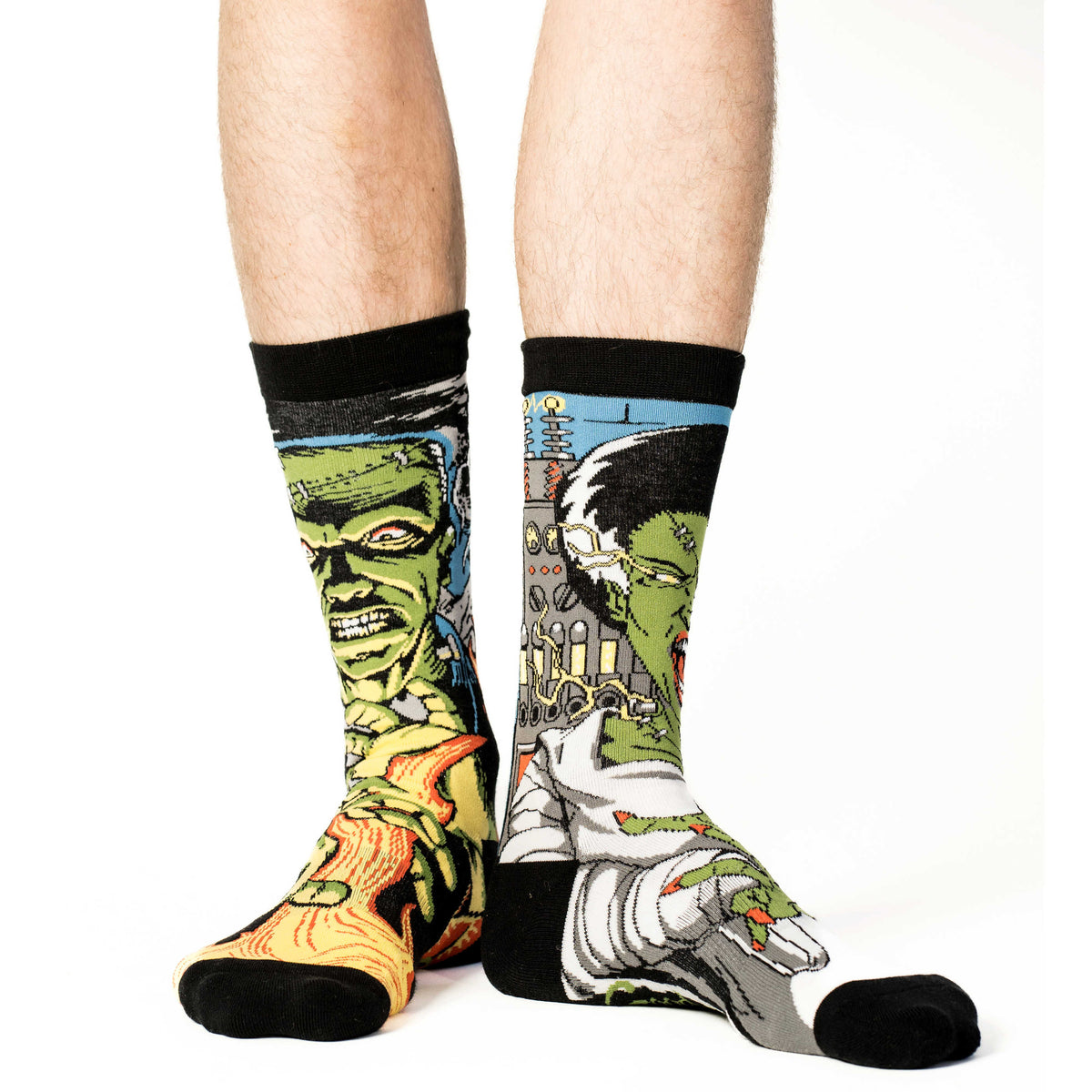 Men's Evil Frankenstein and Bride Socks