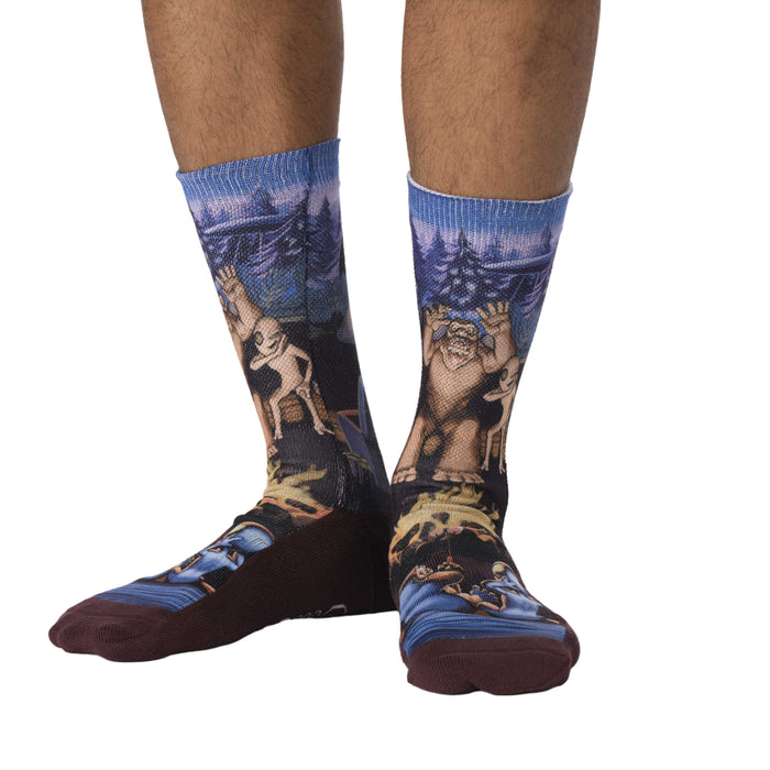 Men's Bigfoot and Alien Camping Socks