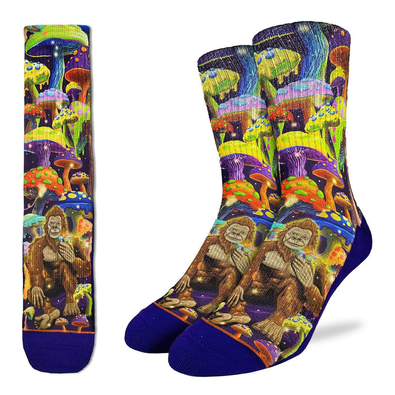 Men's Bigfoot Eating Mushrooms Socks