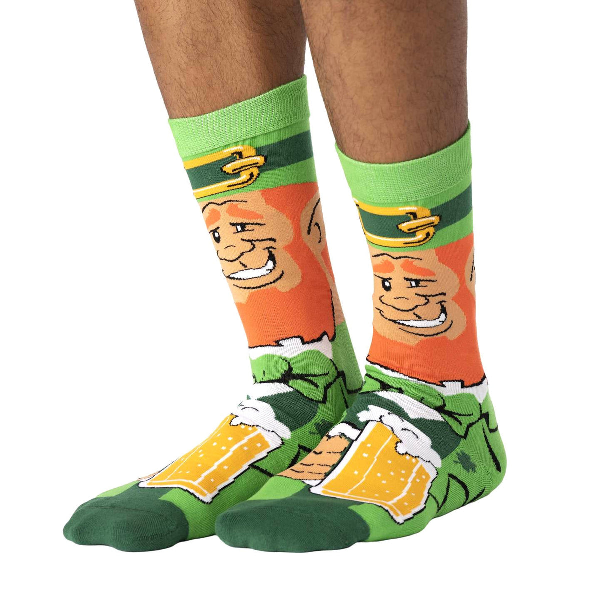 Men's Leprechaun Drinking Beer Socks