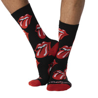 Men's The Rolling Stones, Red Hot Lips on Black Socks