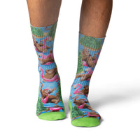 Men's Bigfoot Floating Down Lake Socks