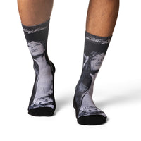 Men's The Rolling Stones, Mick Jagger in Black & White Socks