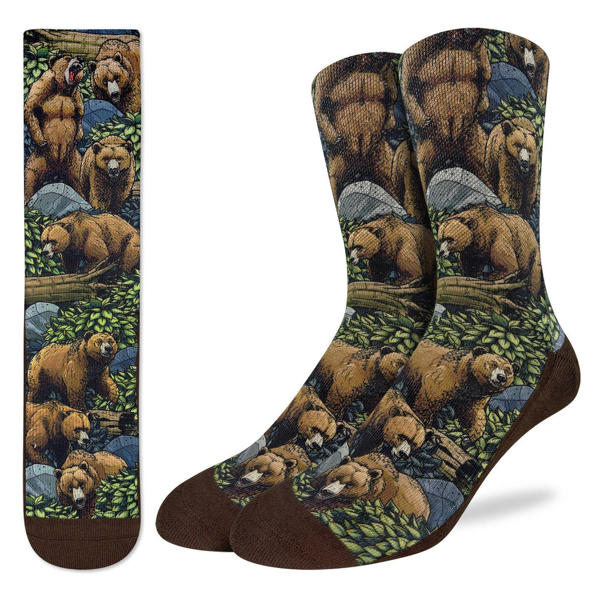 Men's Grizzly Bears in the Forest Socks