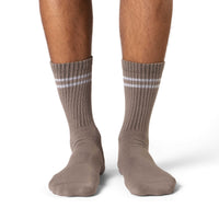 Men's Athletic Socks, Stone Grey
