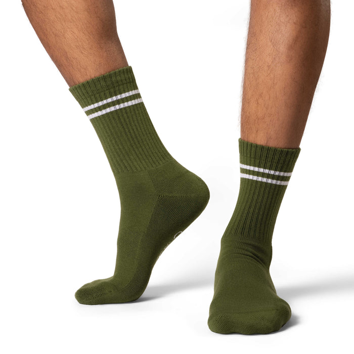 Men's Athletic Socks, Olive Green