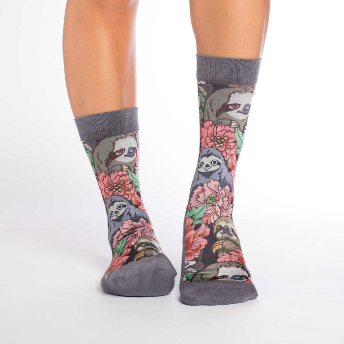 Women's Floral Sloths Socks
