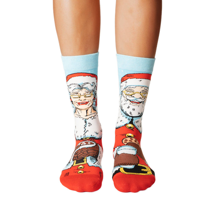 Women's Santa and Mrs. Claus Christmas Socks