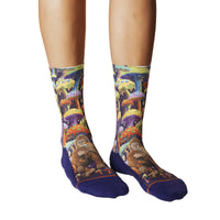 Women's Bigfoot Eating Mushrooms Socks