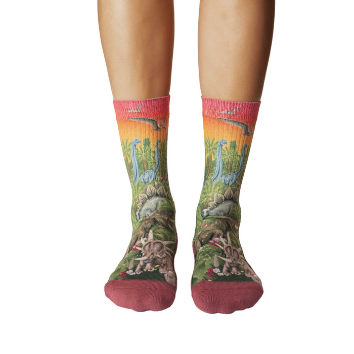 Women's Dinosaurs Roaming the Forest Socks