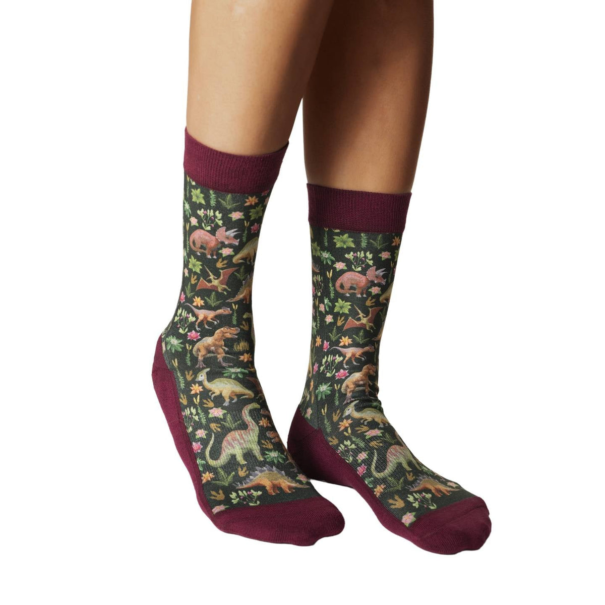 Women's Floral Dinosaurs Socks