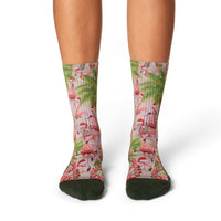 Women's Christmas Flamingos on the Beach Socks