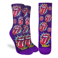 Women's The Rolling Stones, Red Hot Lips on Purple Socks