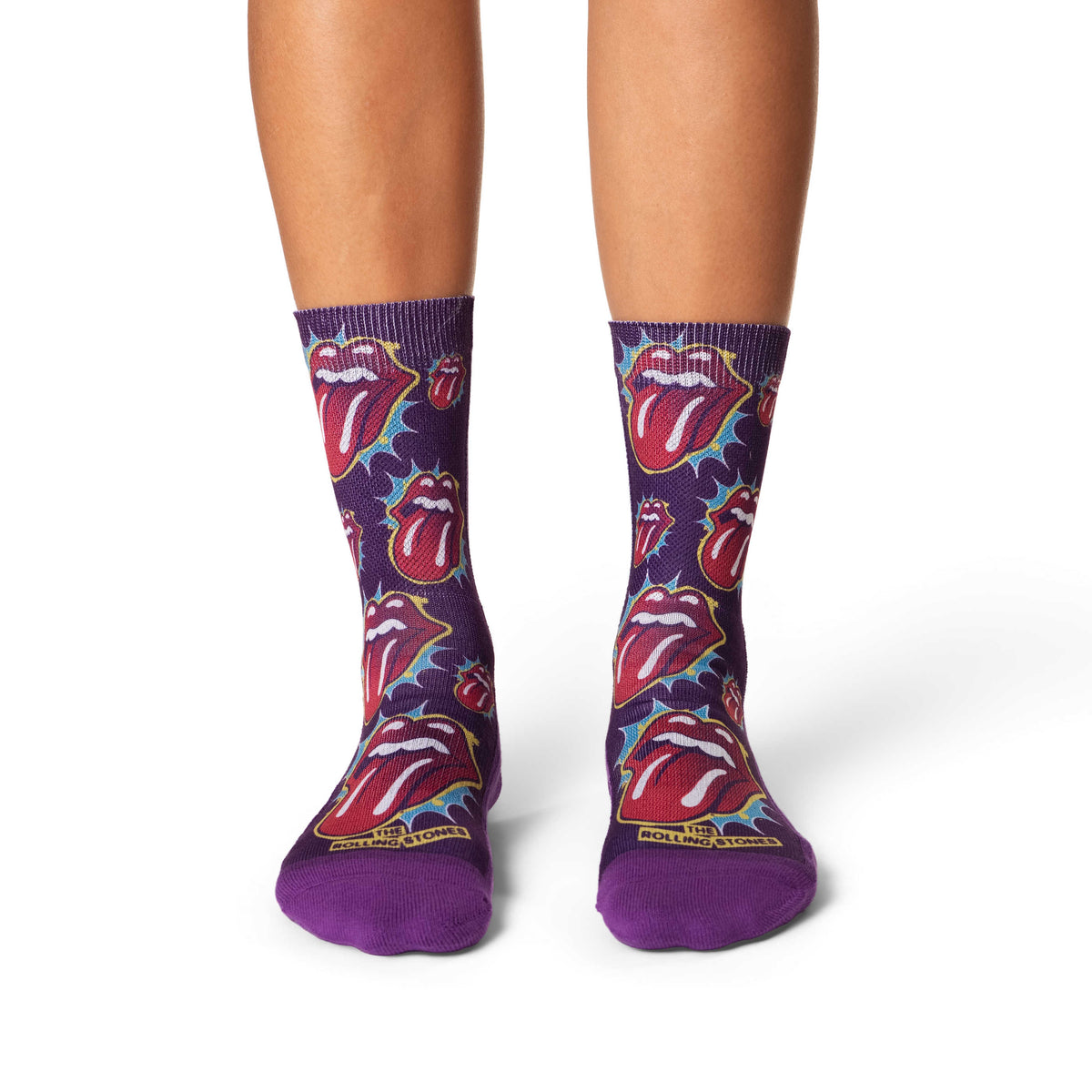 Women's The Rolling Stones, Red Hot Lips on Purple Socks