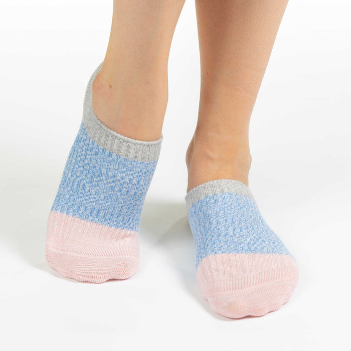 Women's Stripes - Grey, Blue, Pink No Show Socks