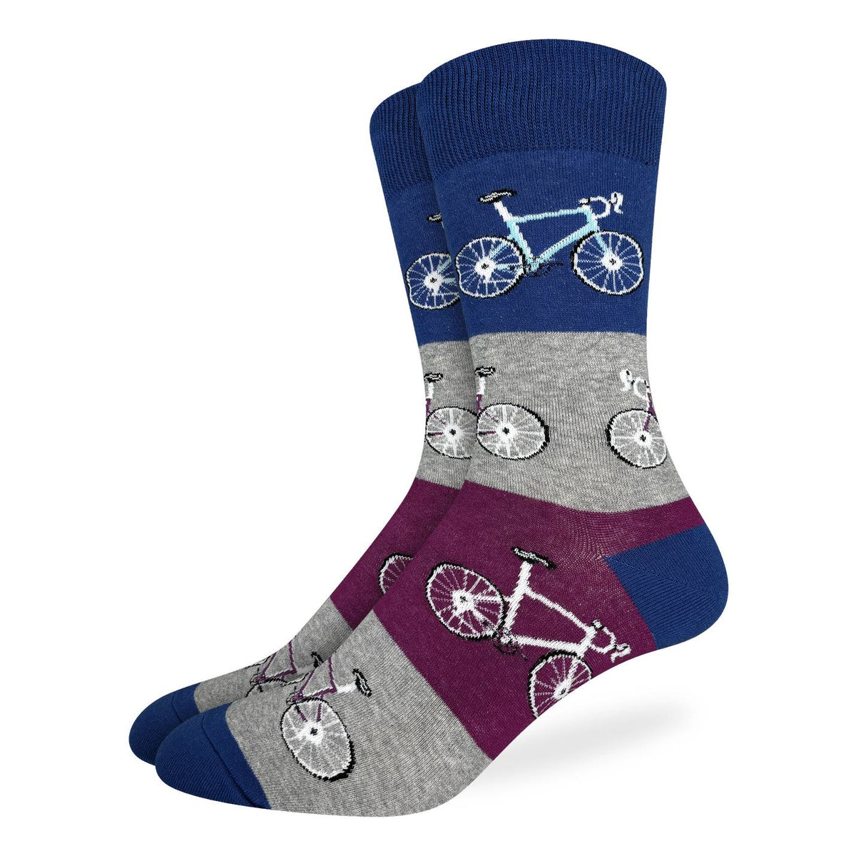 Men's Blue & Grey Checkered Bicycle Socks