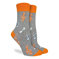 Women's Orange Music Notes Socks