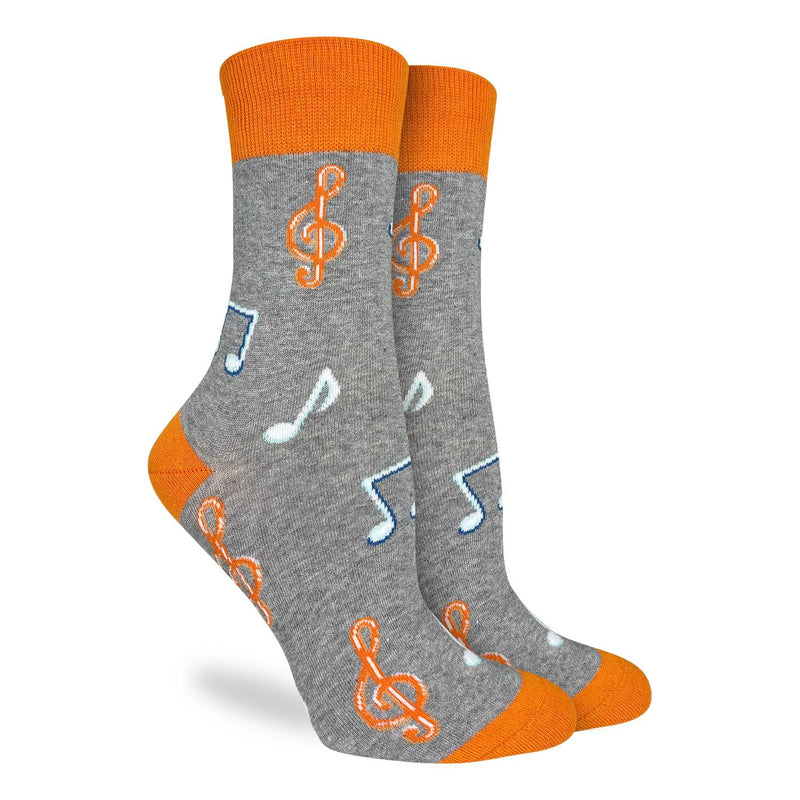 Women's Orange Music Notes Socks