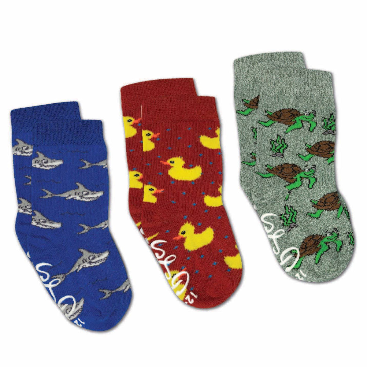 Rubber Ducks, Sharks and Turtles Kids Socks
