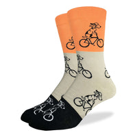 Men's Orange Dogs Riding Bikes Socks