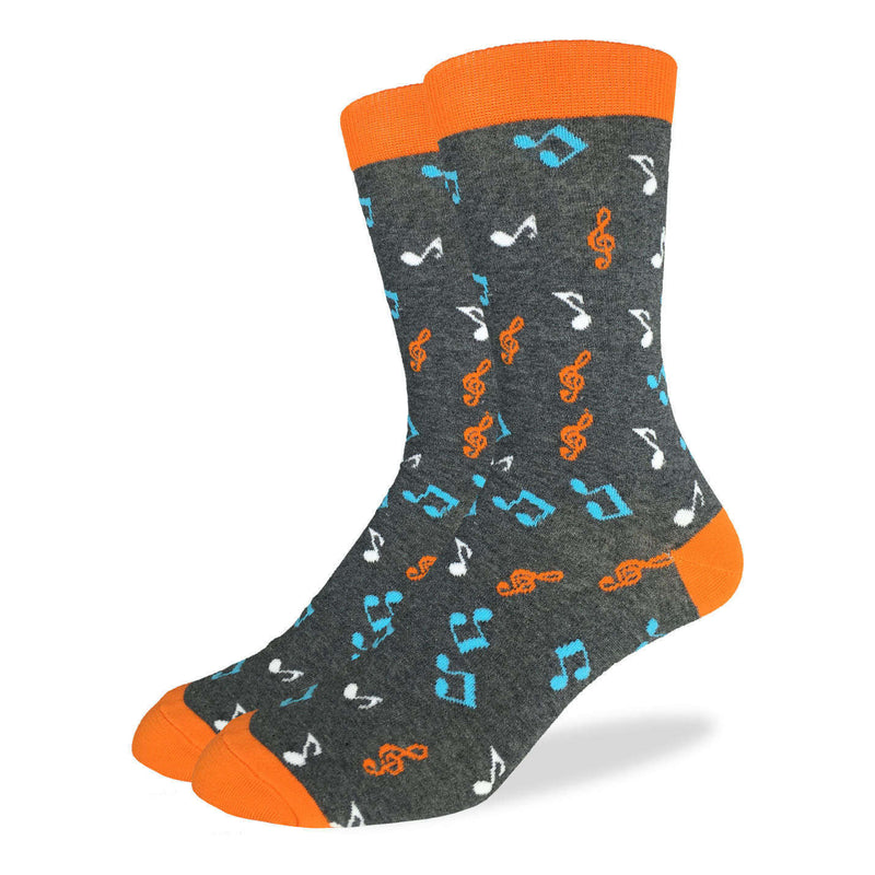 Men's Orange Music Notes Socks