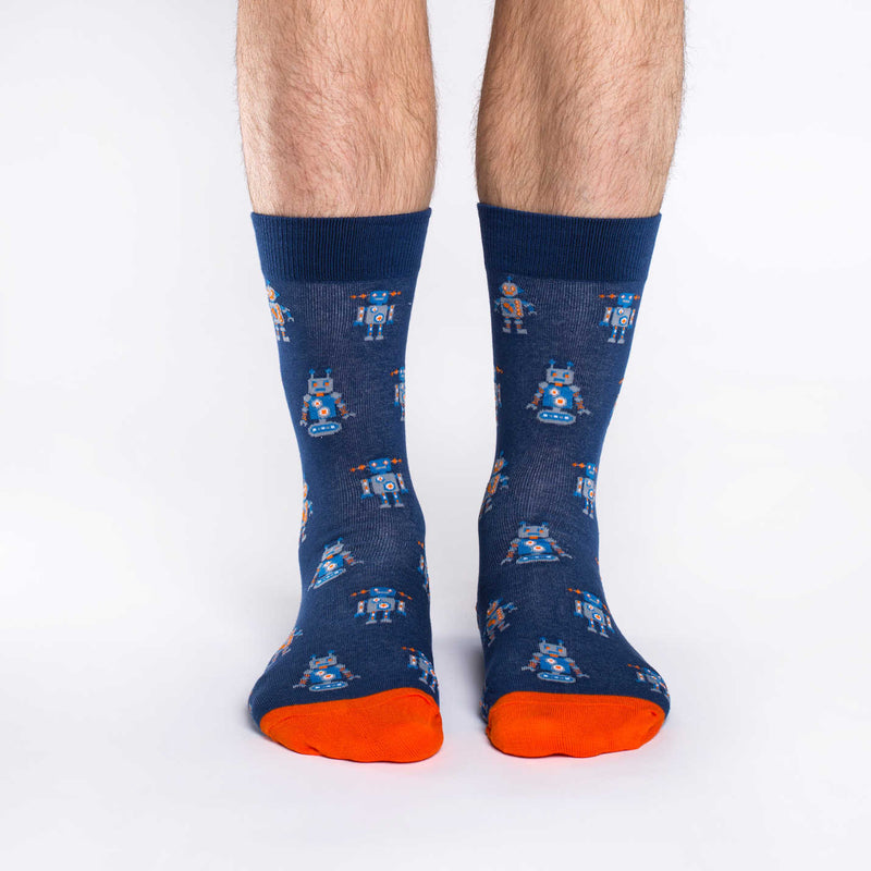 Men's Navy Robot Socks