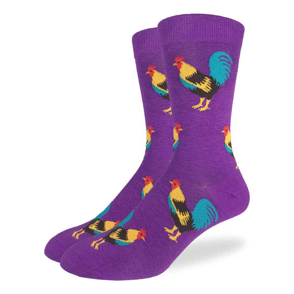 Men's King Size Purple Rooster Socks