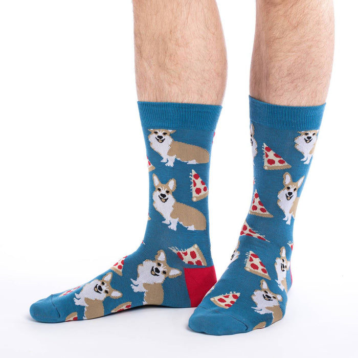 Men's King Size Corgi Pizza Socks