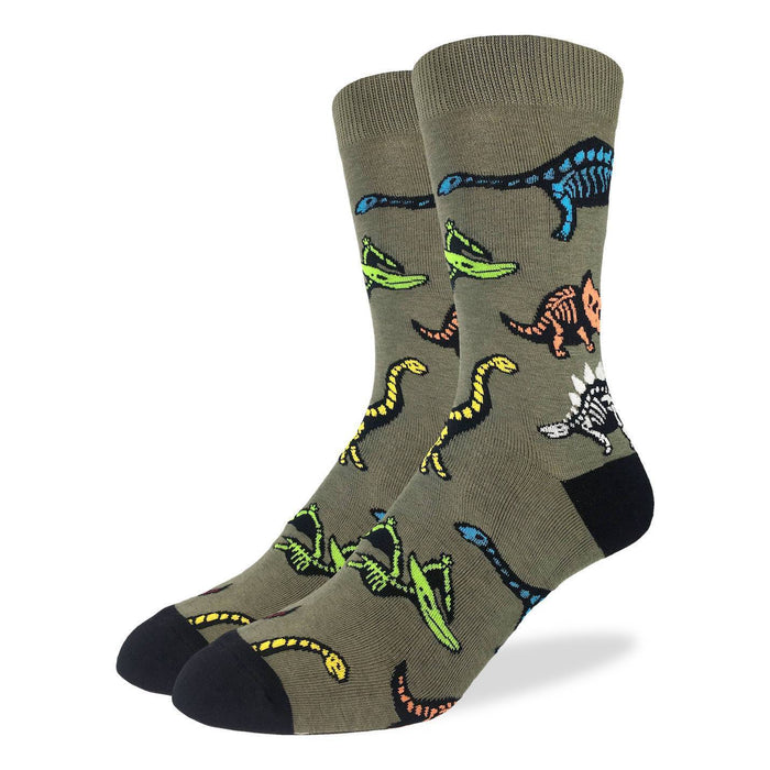 Men's King Size Dinosaur Skeletons Socks