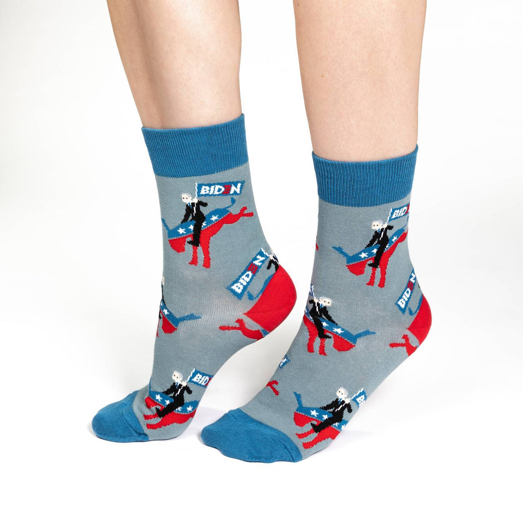 Women's Joe Biden Riding Donkey Socks