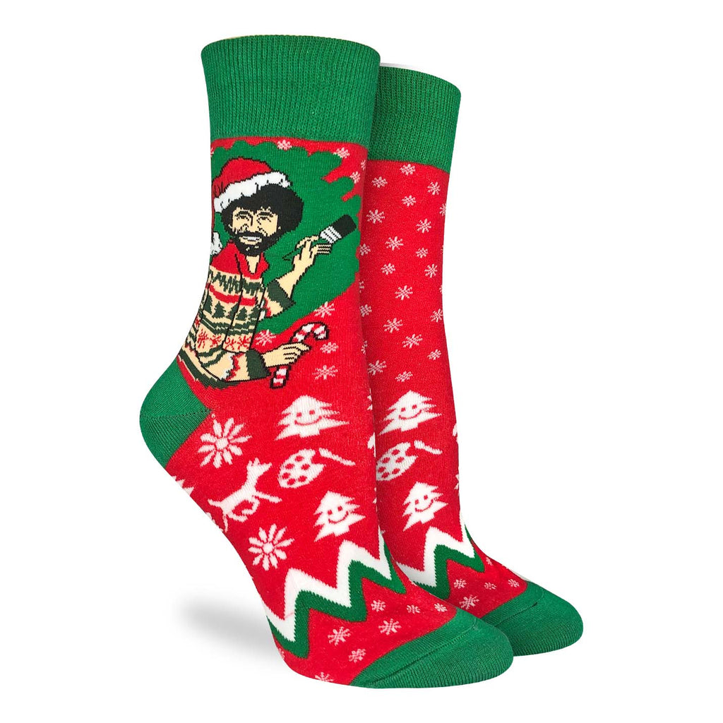 Women's Bob Ross Christmas Socks