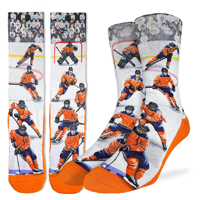 Men's Ice Hockey Players, Orange Socks