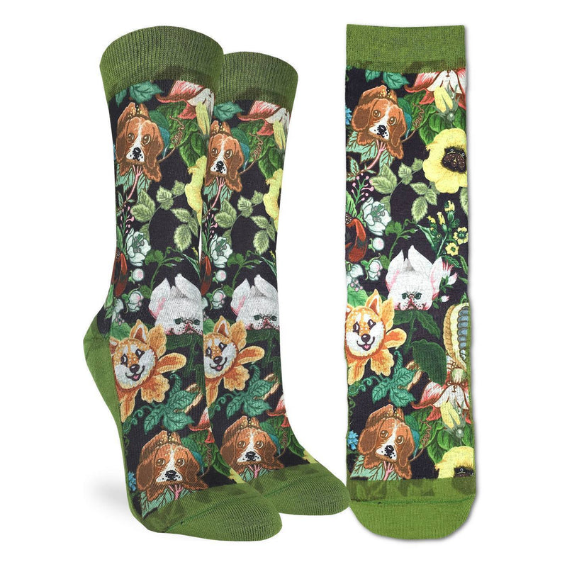 Women's Floral Dogs Socks