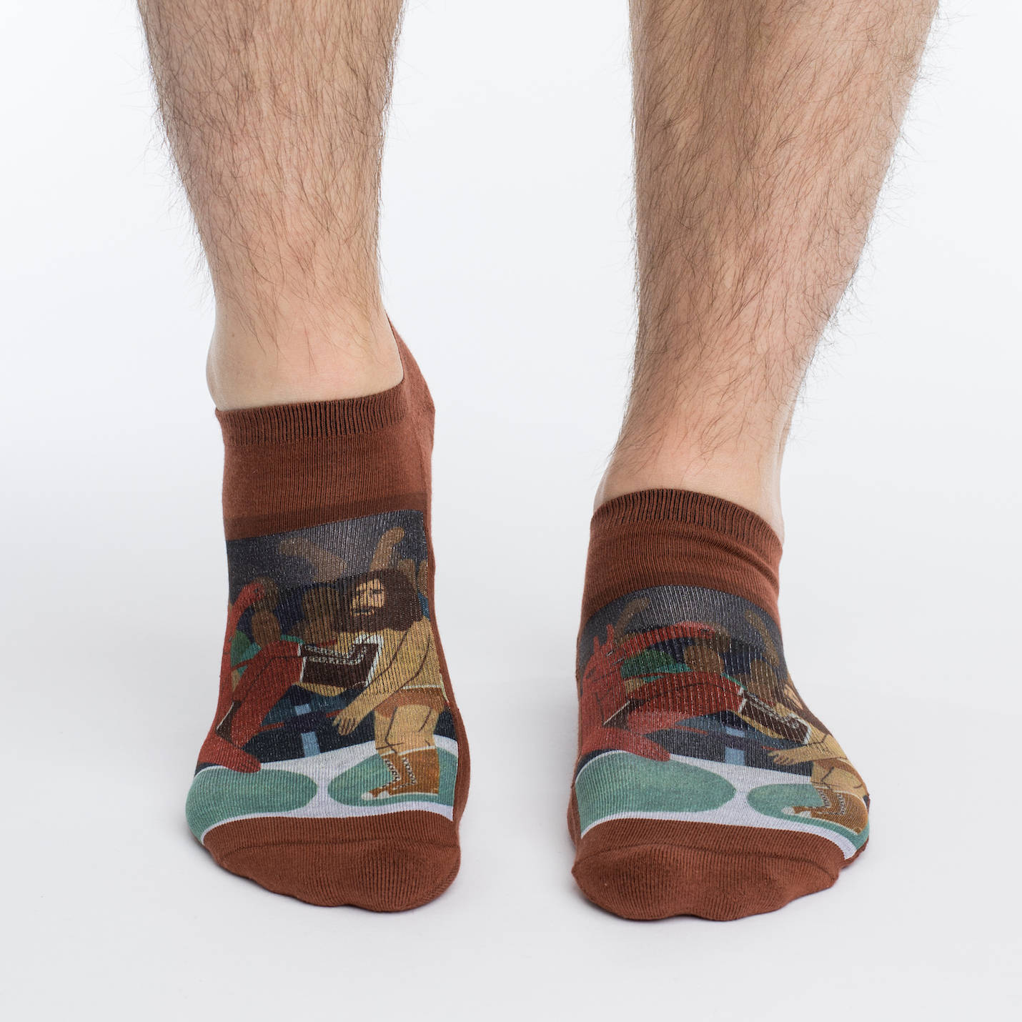 Mens brown sales ankle socks
