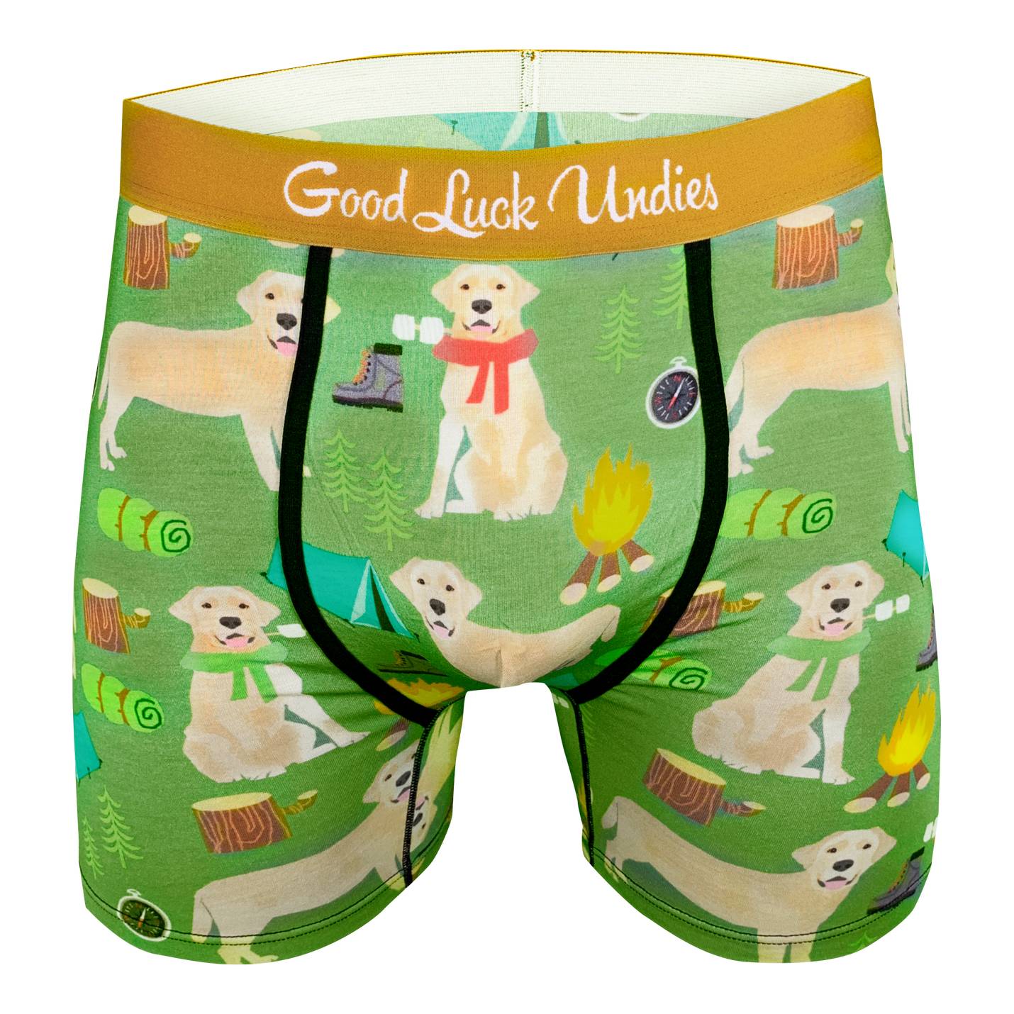 Men s Camping Labrador Retriever Underwear Good Luck Sock