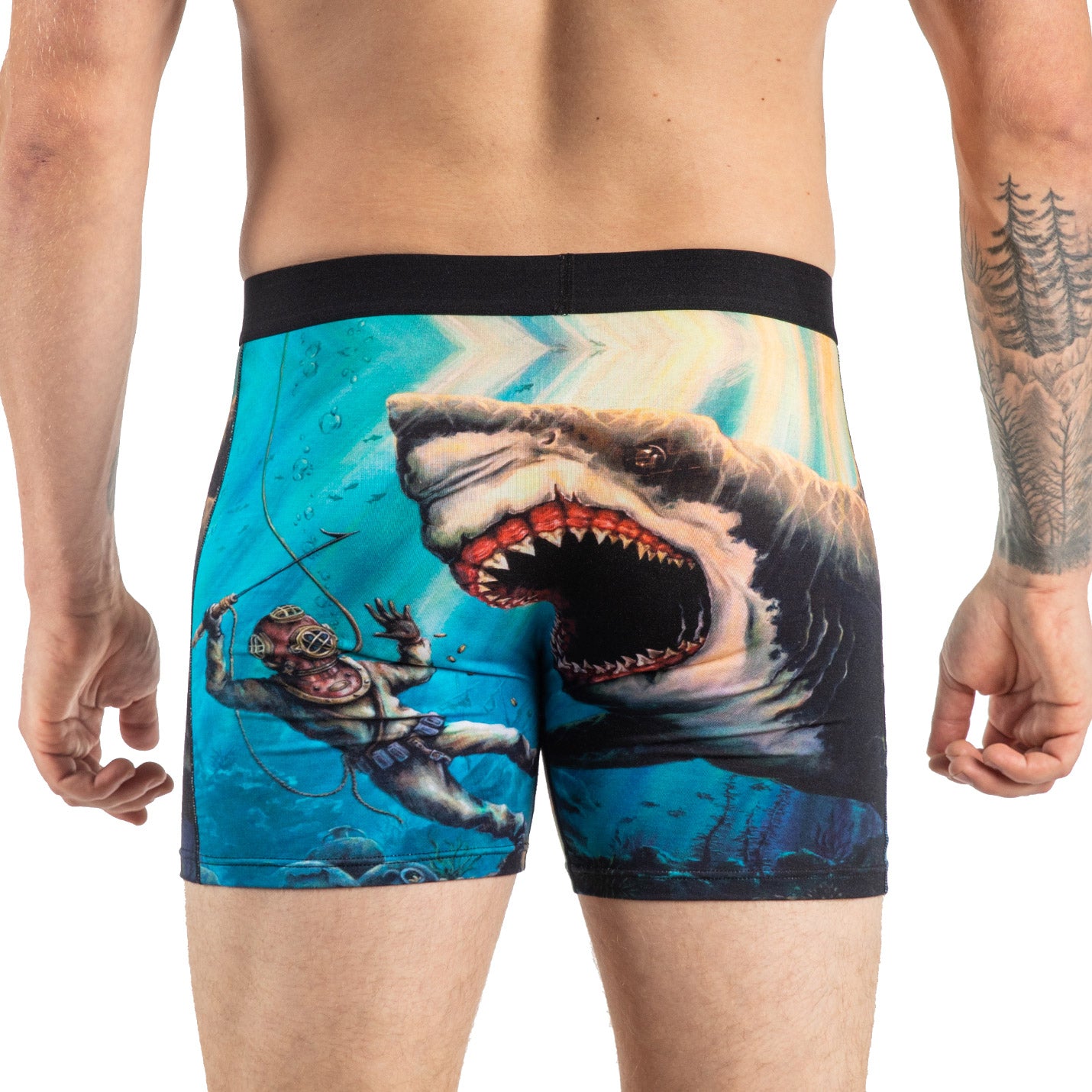 Men s Shark Attack Underwear Good Luck Sock