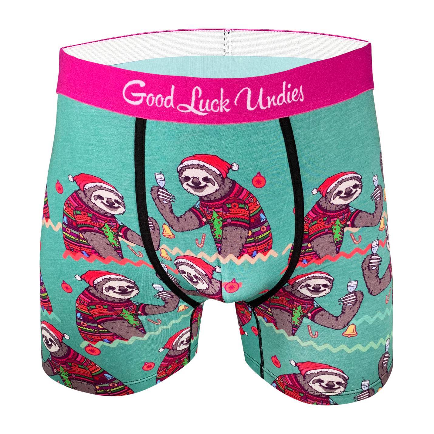 Men s Christmas Sloths Undies Good Luck Sock