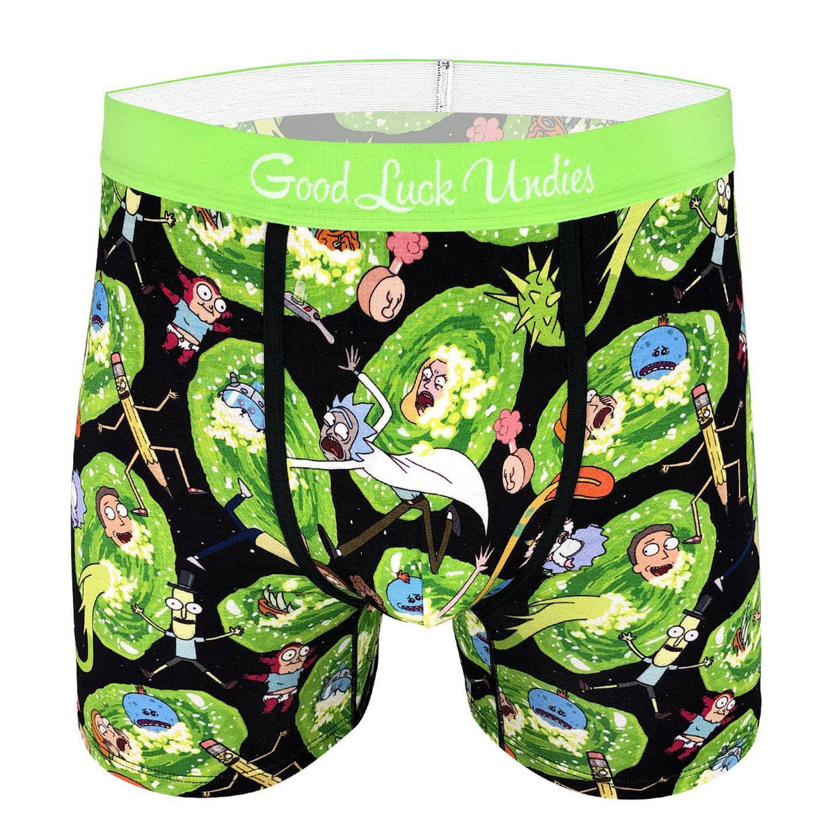 Mens Rick and Morty Psychadelic Swirl Performance Boxer Briefs