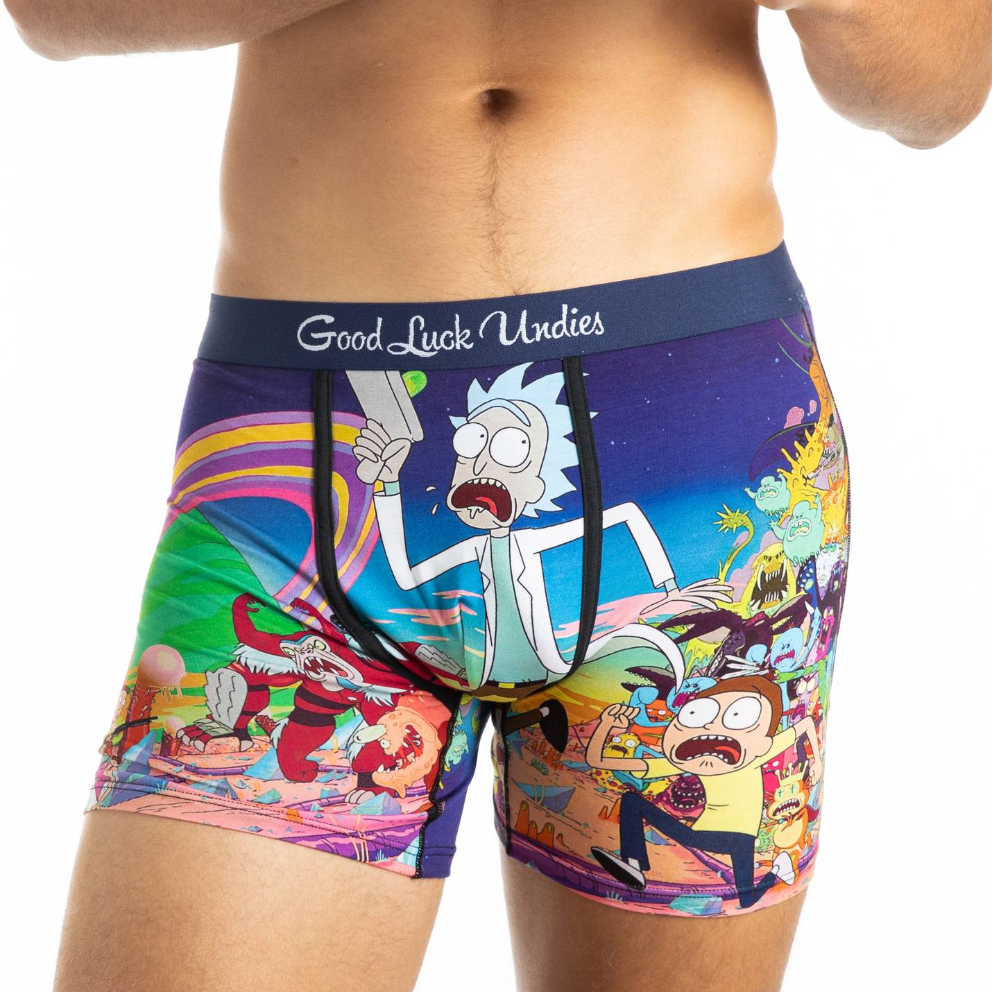 Men s Rick and Morty Run Away Underwear Good Luck Sock